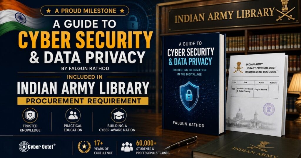 Cyber Security Book by Falgun Rathod included in Indian Army Library Procurement Requirement